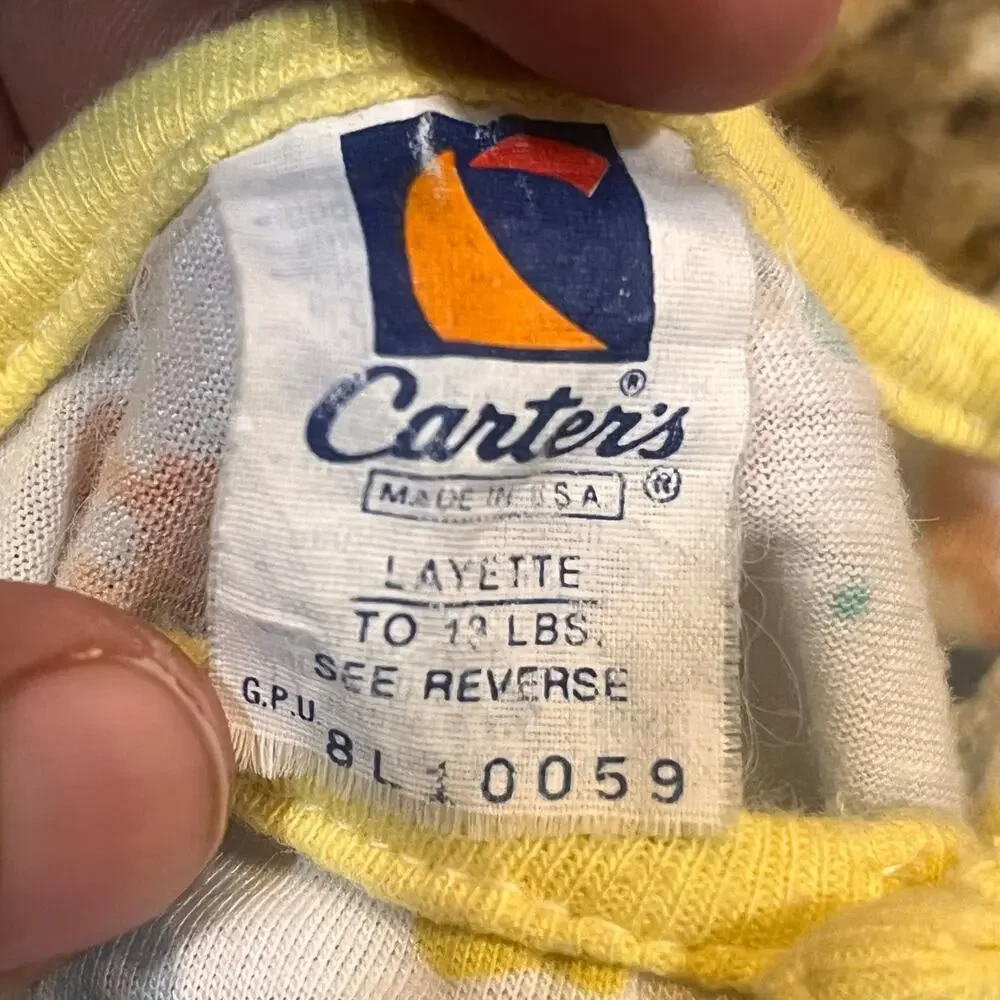 Vintage Carter's Boy Girl Sleep Sack 13 pounds 0-9 Months Drawstring Buttons‎